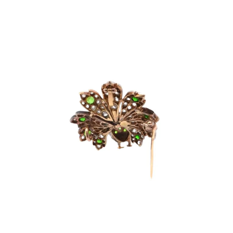 Broche pendentif Paon tsavorites et diamants des années 1900 - Image 2