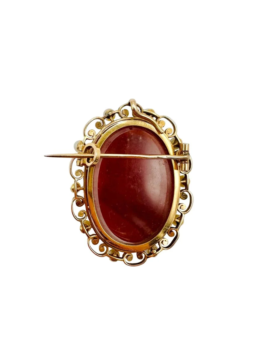 Broche Camée en Or jaune et Agate - Image 4