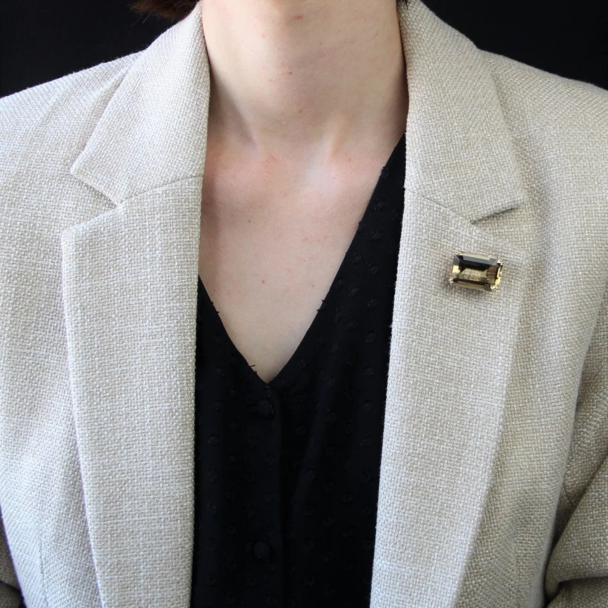 Broche Épingle en or jaune et citrine - Image 2