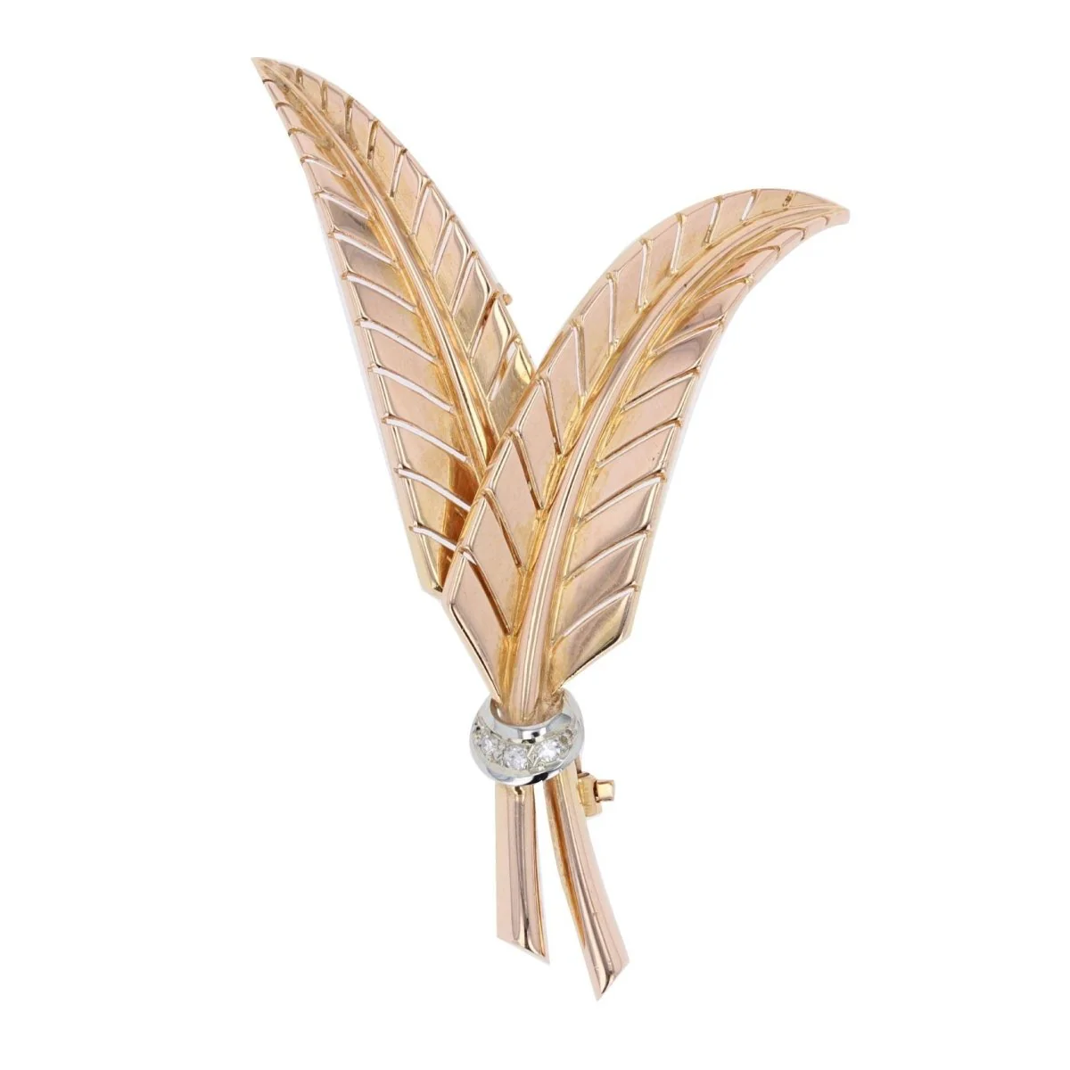Broche Épingle en or jaune et diamants