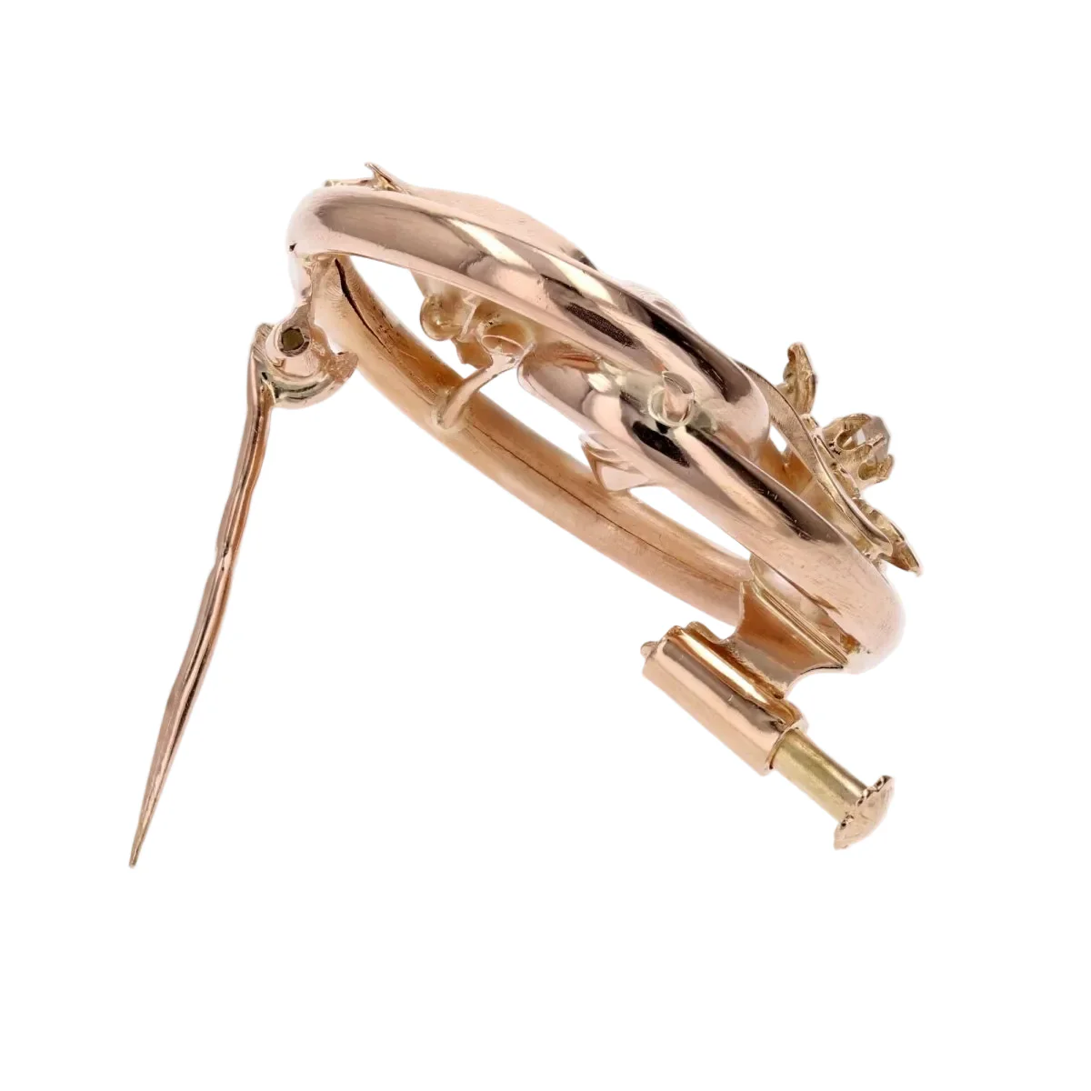Broche Épingle en or rose et diamants - Image 3