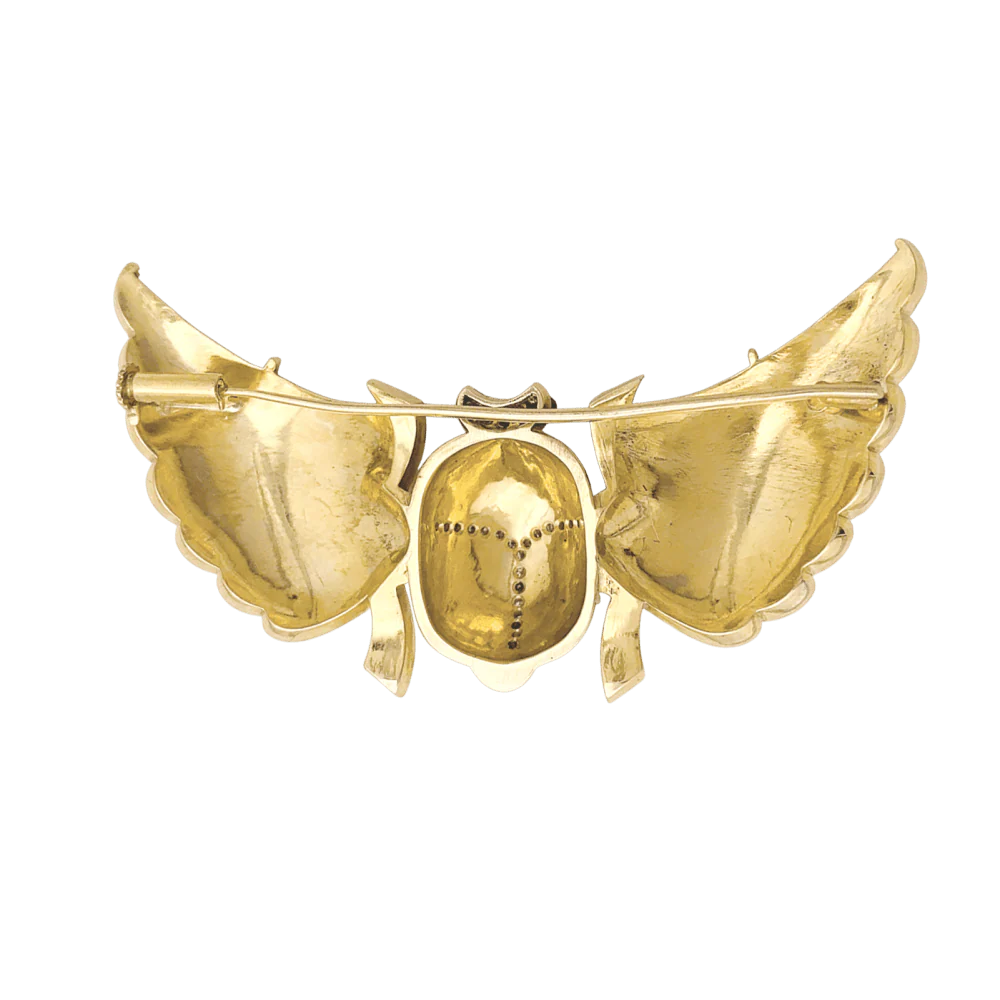 Broche Épingle en or jaune, rubis et diamants - Image 3