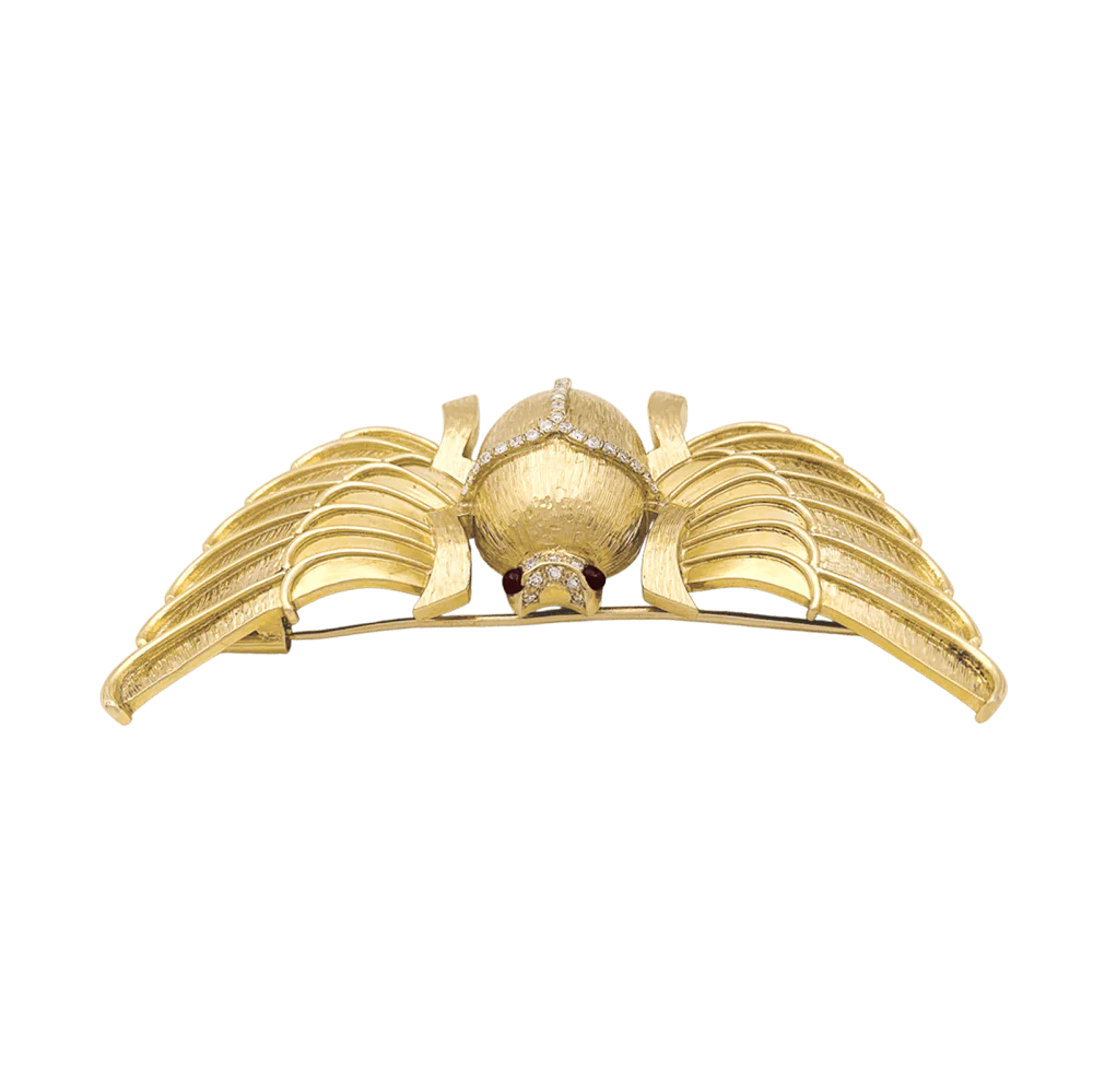 Broche Épingle en or jaune, rubis et diamants - Image 5