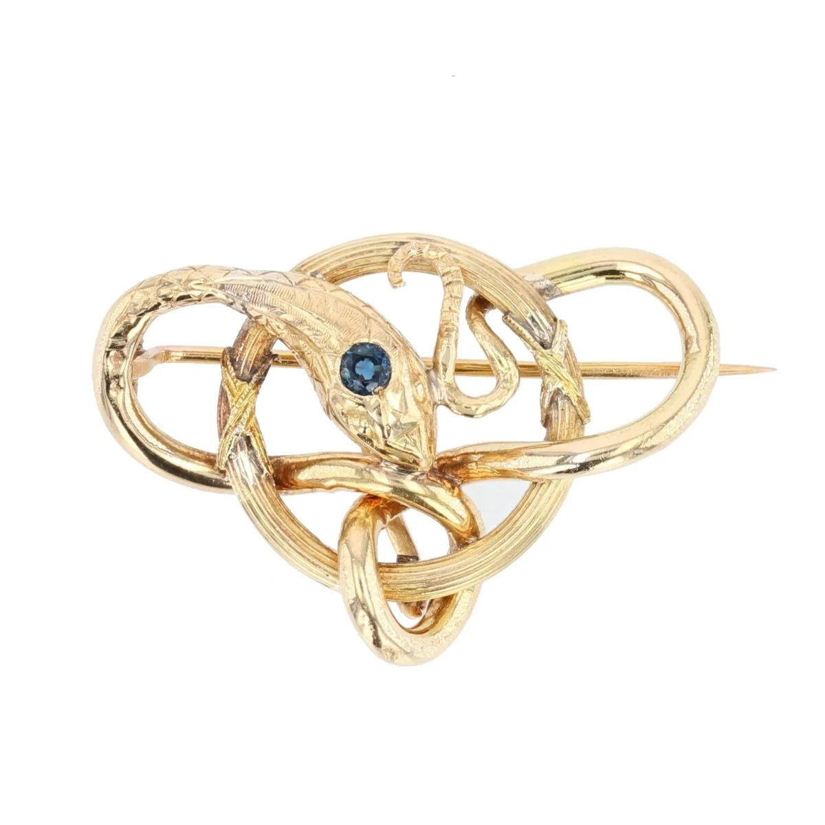 Broche Épingle en or jaune et saphir
