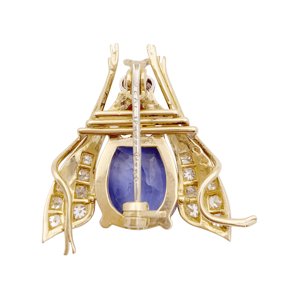 Broche Clip VAN CLEEF & ARPELS "Abeille" en or jaune, platine, saphir, rubis et diamants - Image 6