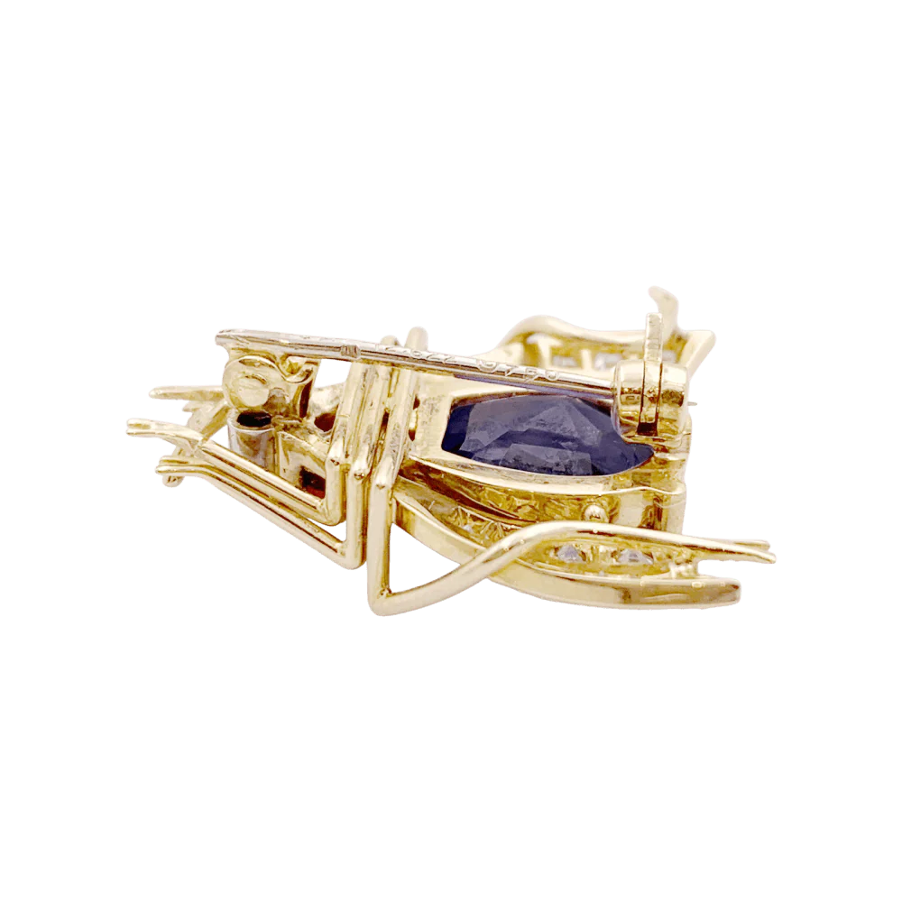 Broche Clip VAN CLEEF & ARPELS "Abeille" en or jaune, platine, saphir, rubis et diamants - Image 8