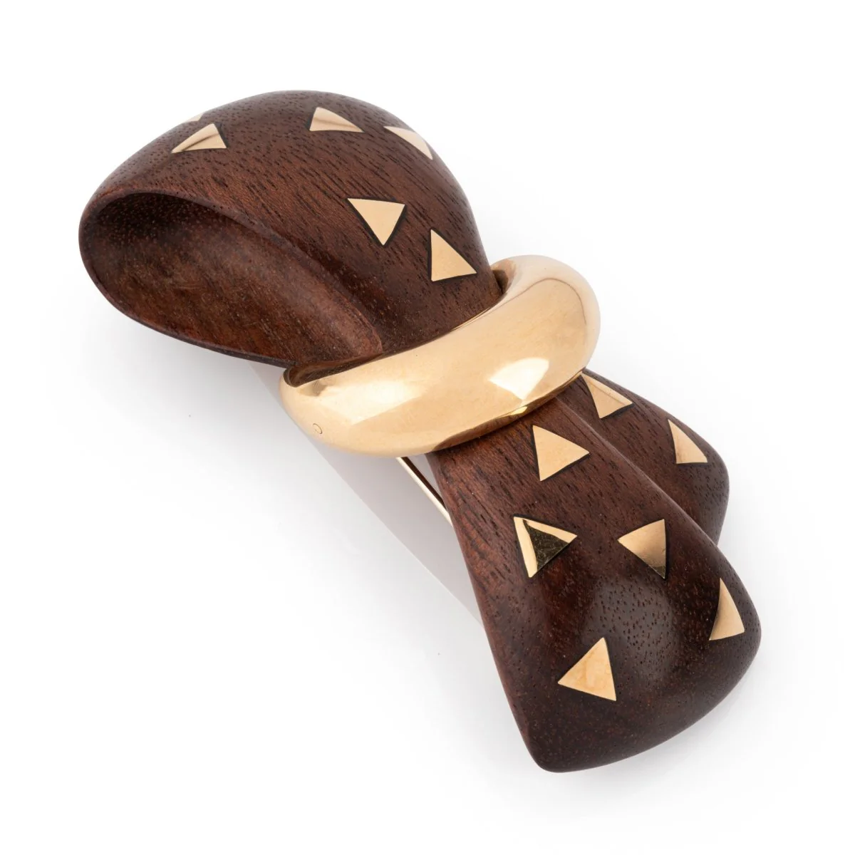 Broche VAN CLEEF & ARPELS en or jaune et bois d'amourette