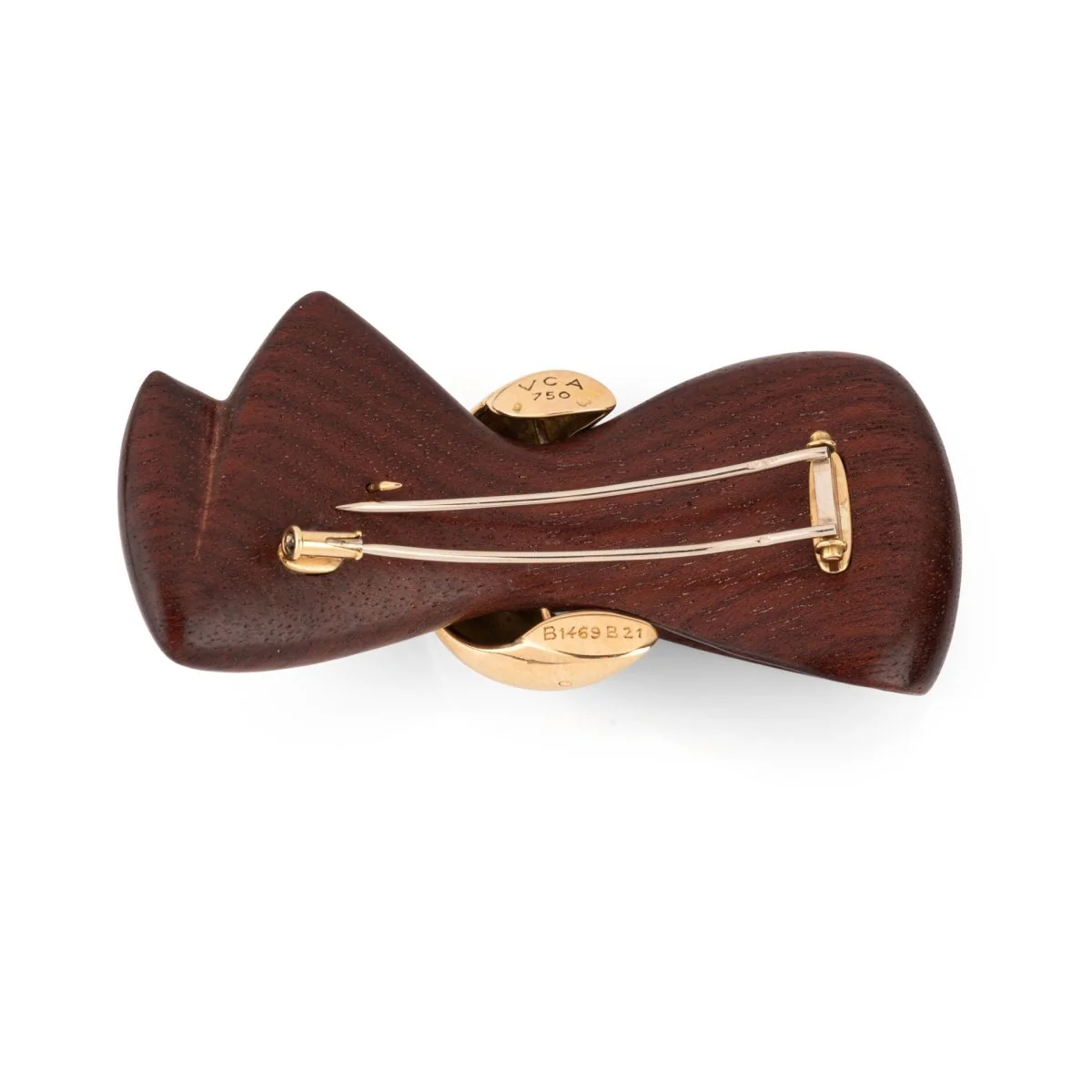 Broche VAN CLEEF & ARPELS en or jaune et bois d'amourette - Image 5