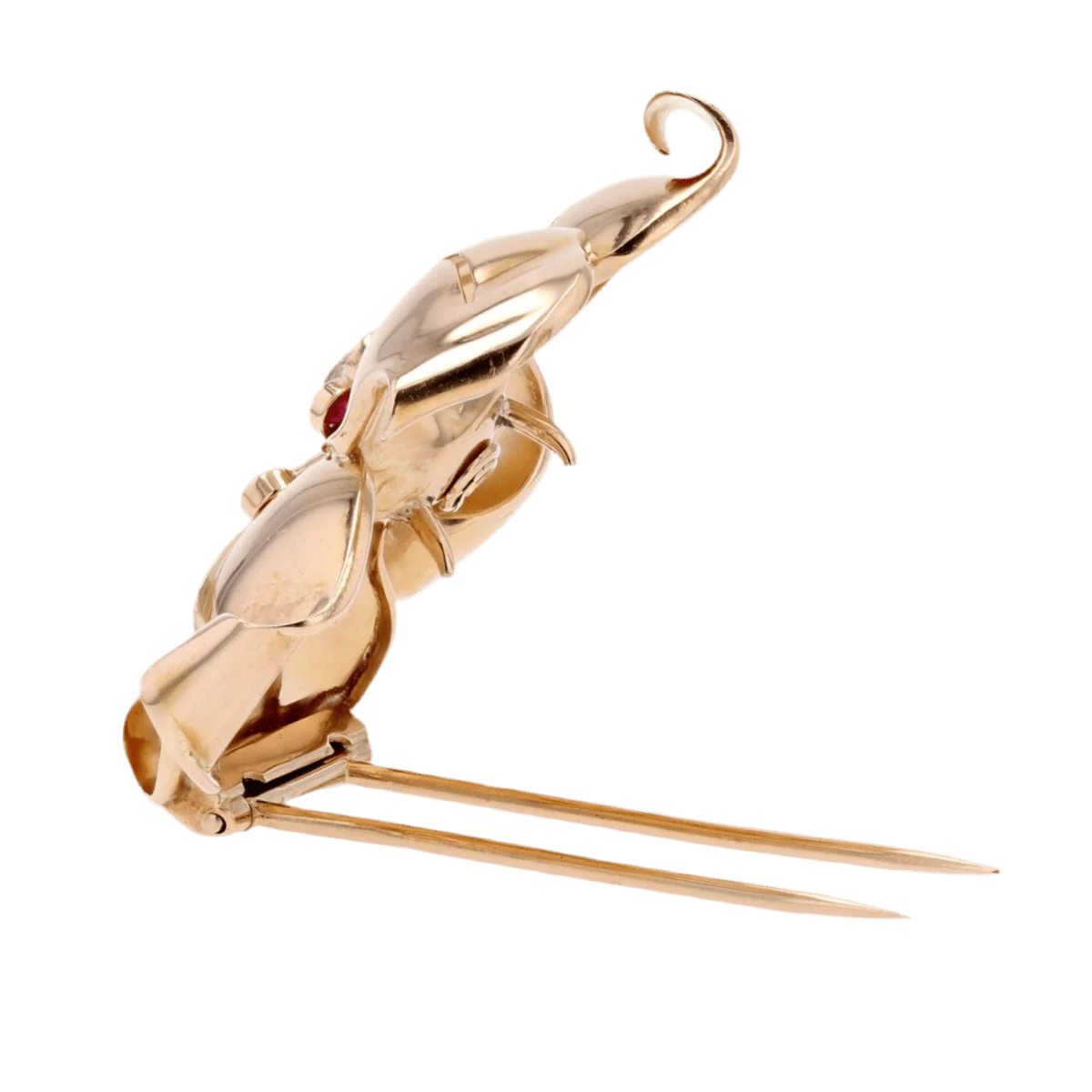 Broche Épingle en or rose, rubis et diamant - Image 4