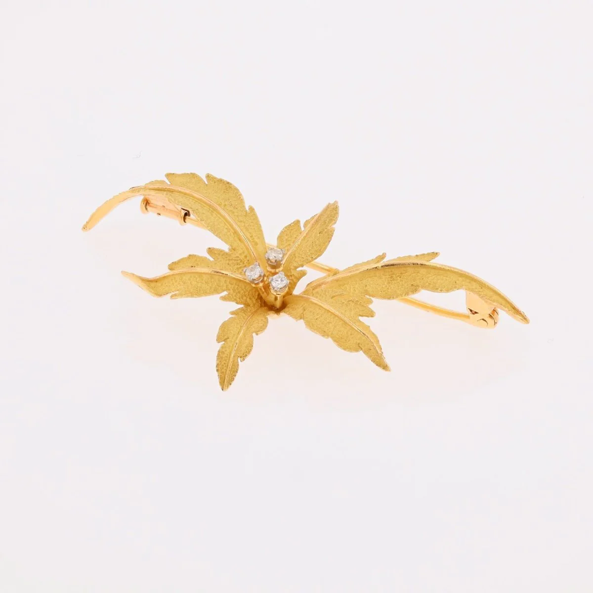 Broche vintage en or jaune et diamants - Image 4