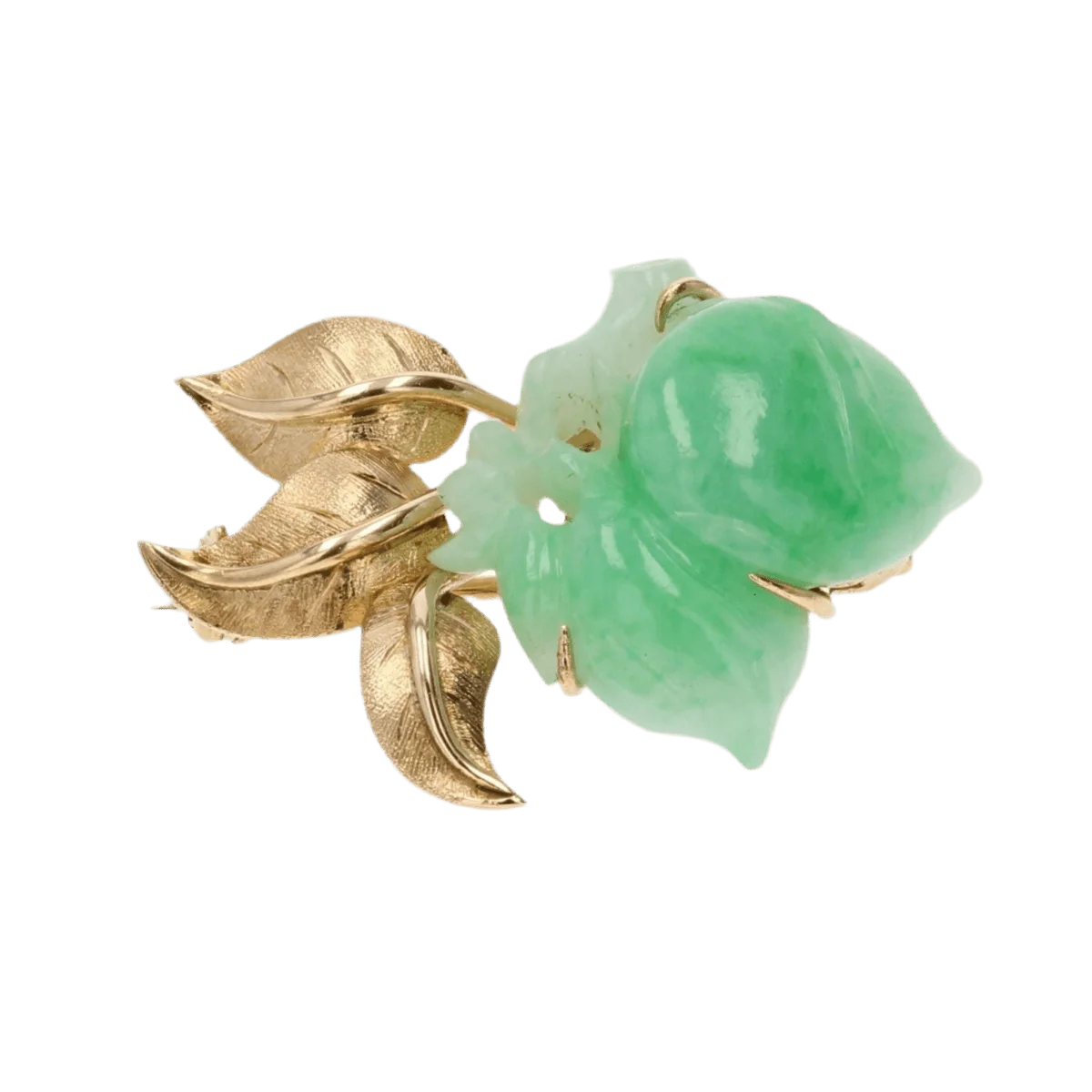 Broche Épingle en or jaune et jade - Image 4