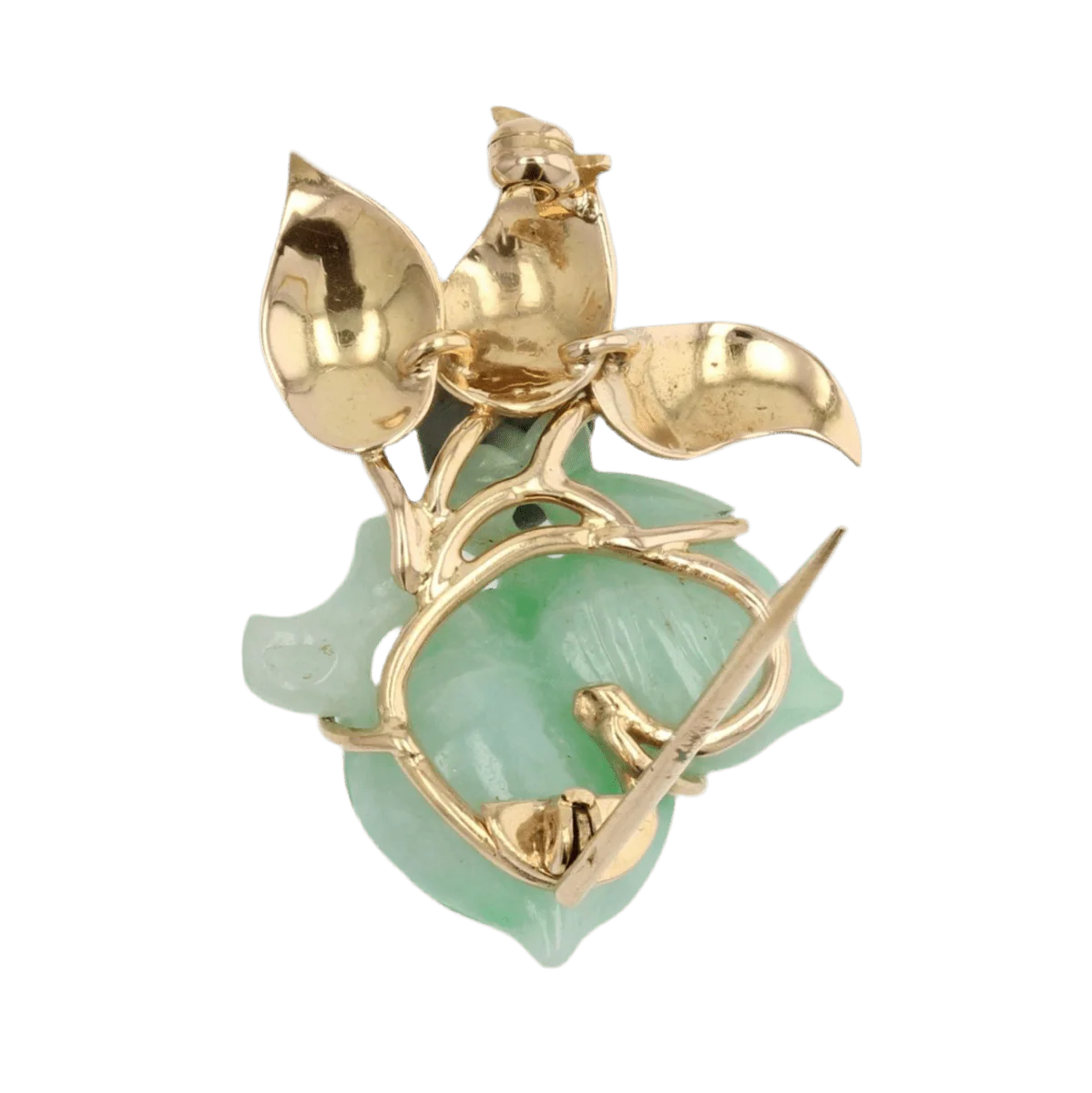 Broche Épingle en or jaune et jade - Image 5