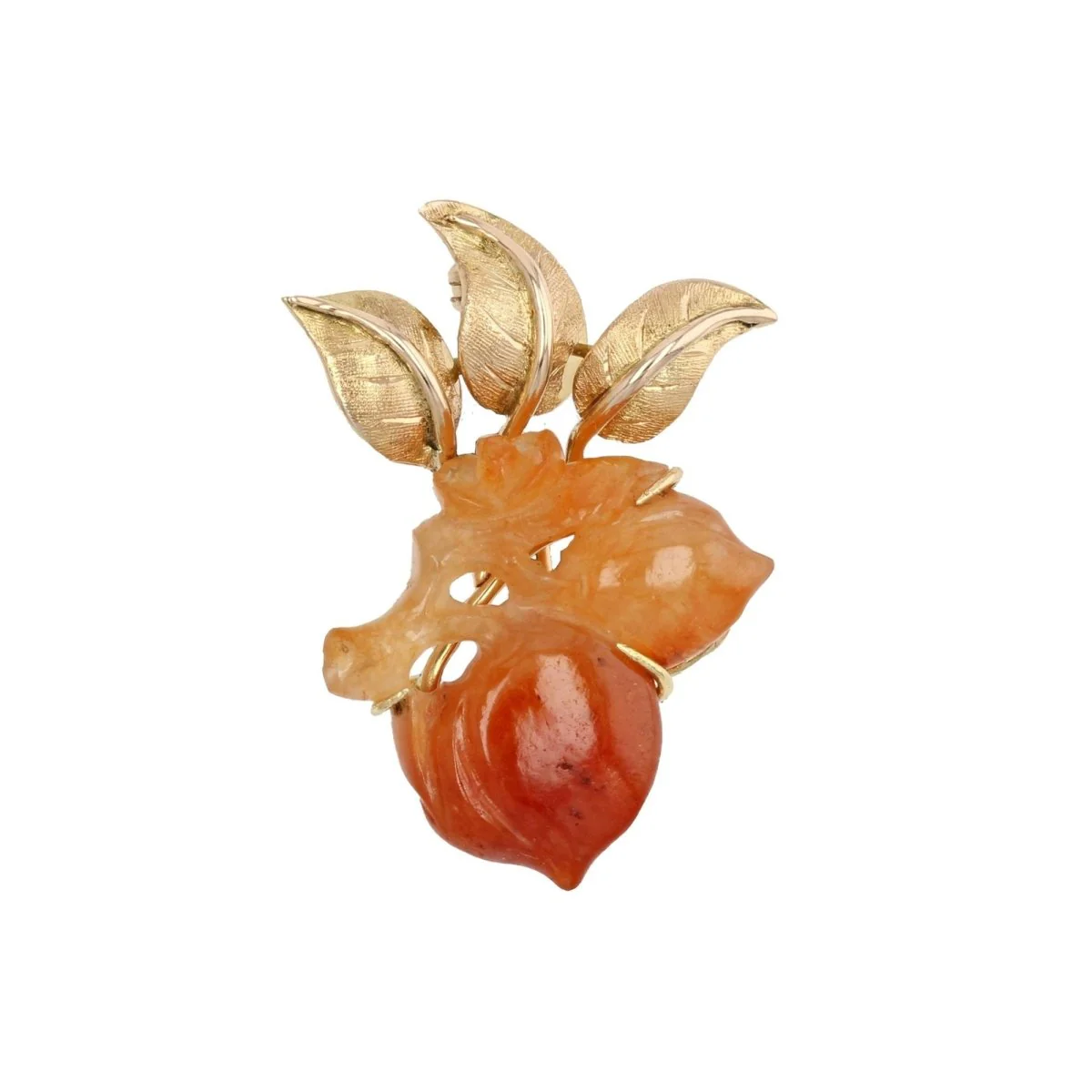 Broche Épingle en or jaune et jade