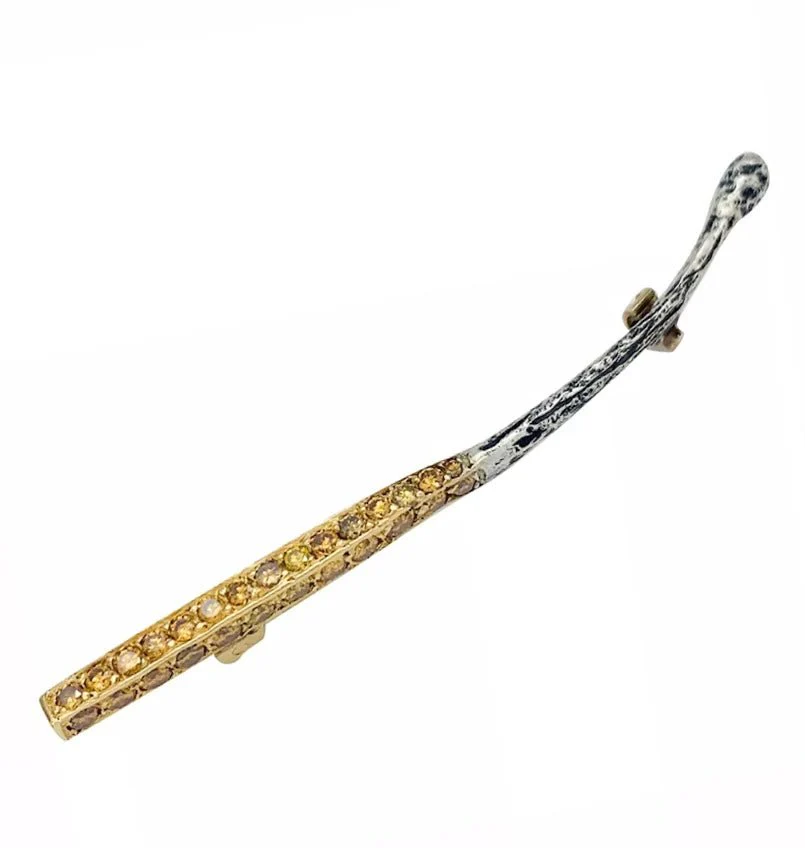 Broche Yuri Kuper, "Allumette", en or, argent et diamants