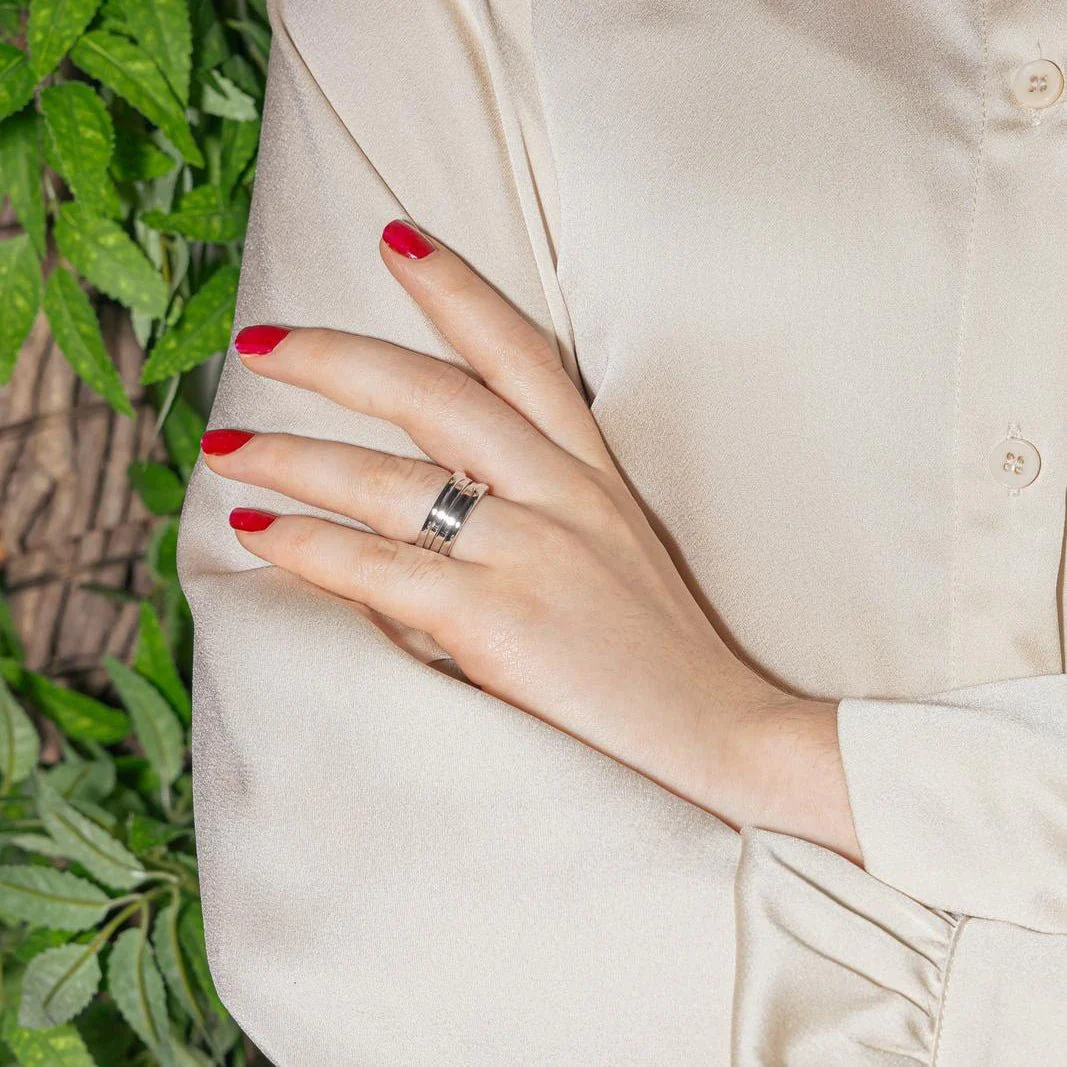 Bague Bandeau BULGARI "B.Zéro1" en or blanc - Image 2