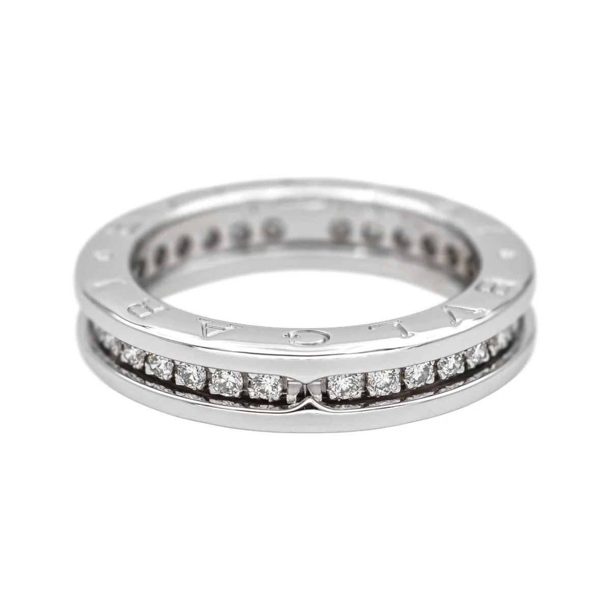 Bague Alliance BULGARI "B.zero1" en or blanc et diamants