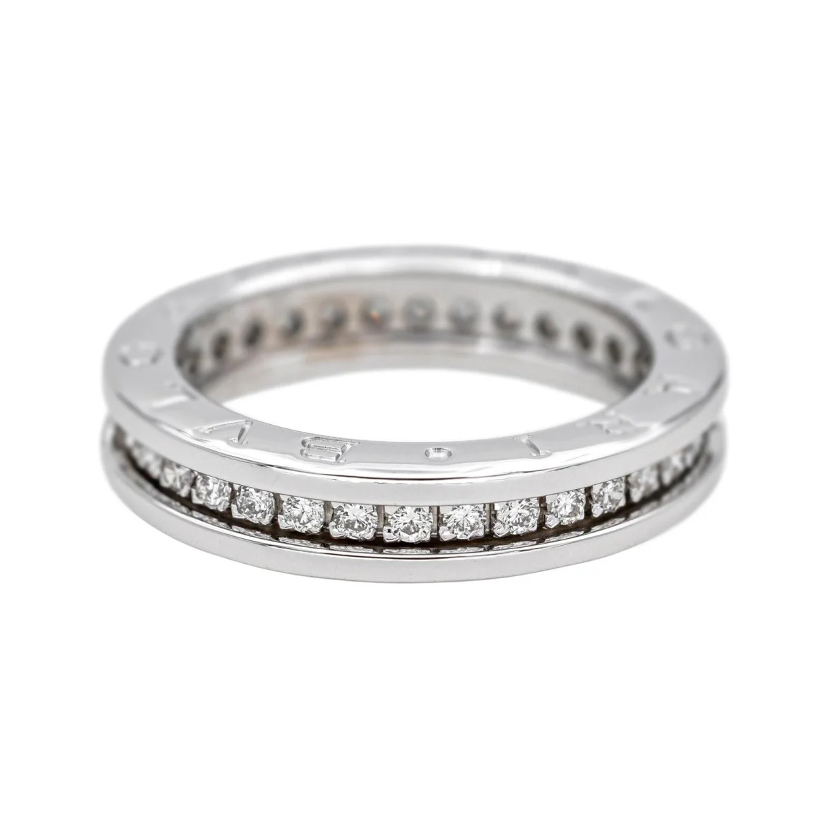 Bague Alliance BULGARI "B.zero1" en or blanc et diamants - Image 3
