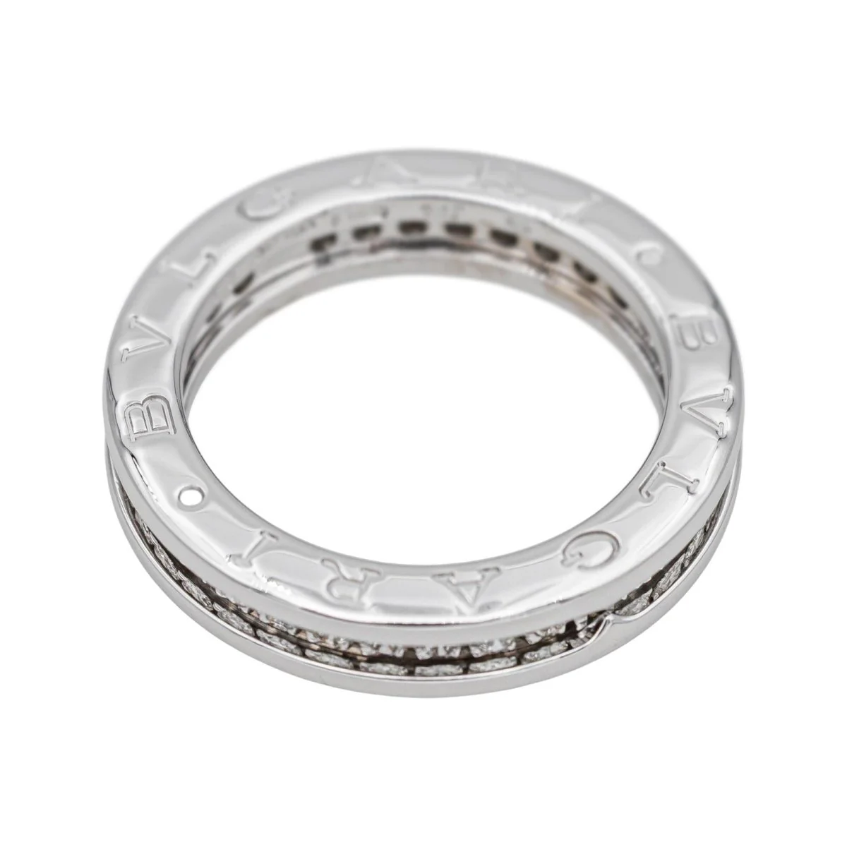 Bague Alliance BULGARI "B.zero1" en or blanc et diamants - Image 4