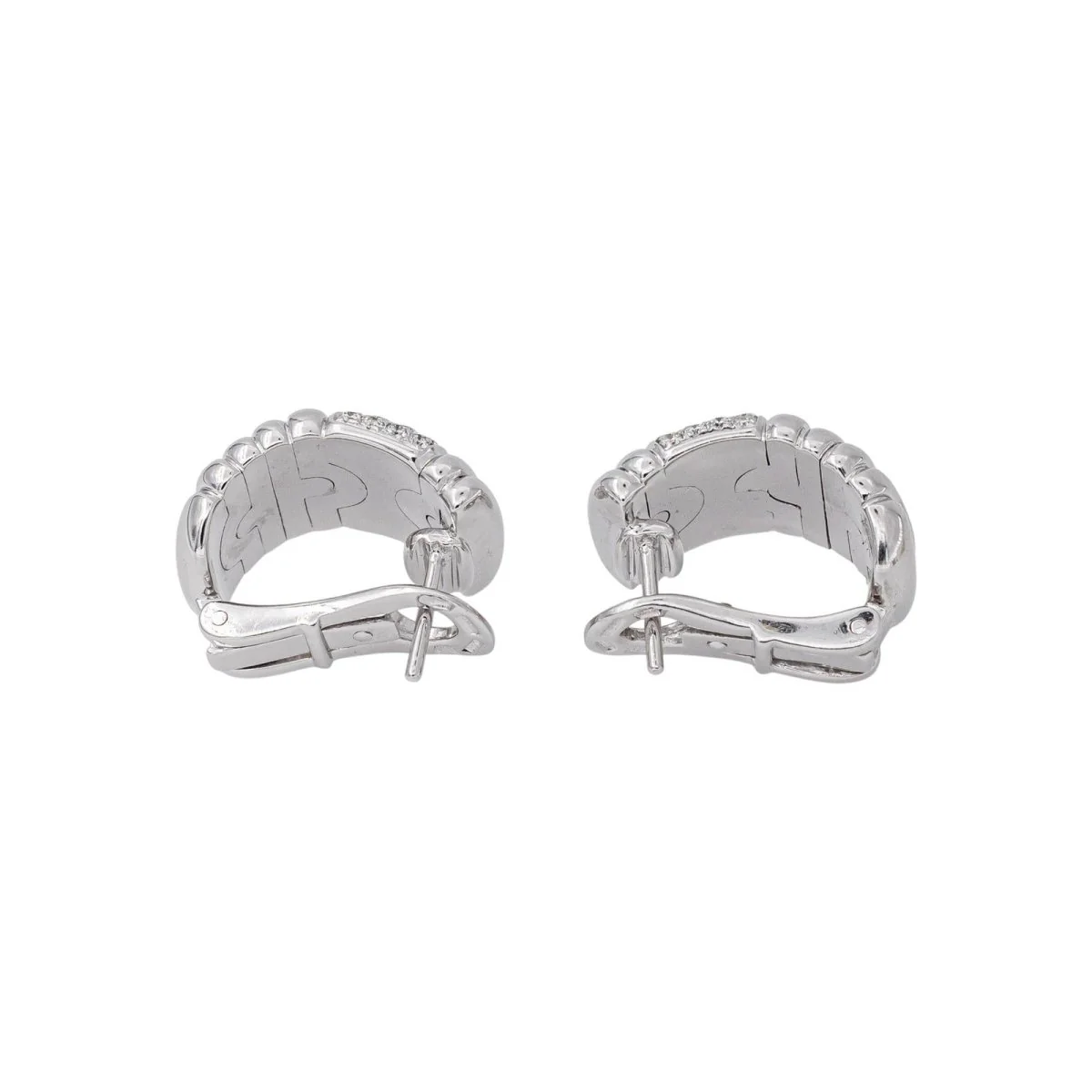 Boucles d'oreilles Clips BULGARI "Parentesi" en or blanc et diamants - Image 5