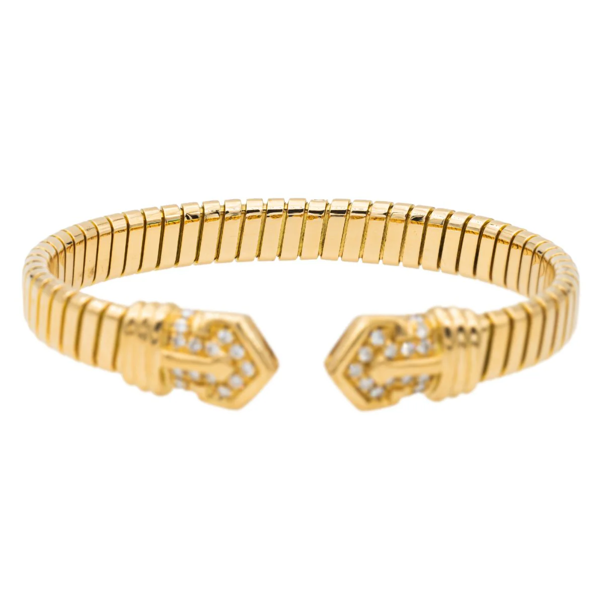 Bulgari Bracelet Maille tubogas  Or jaune Diamant - Image 4