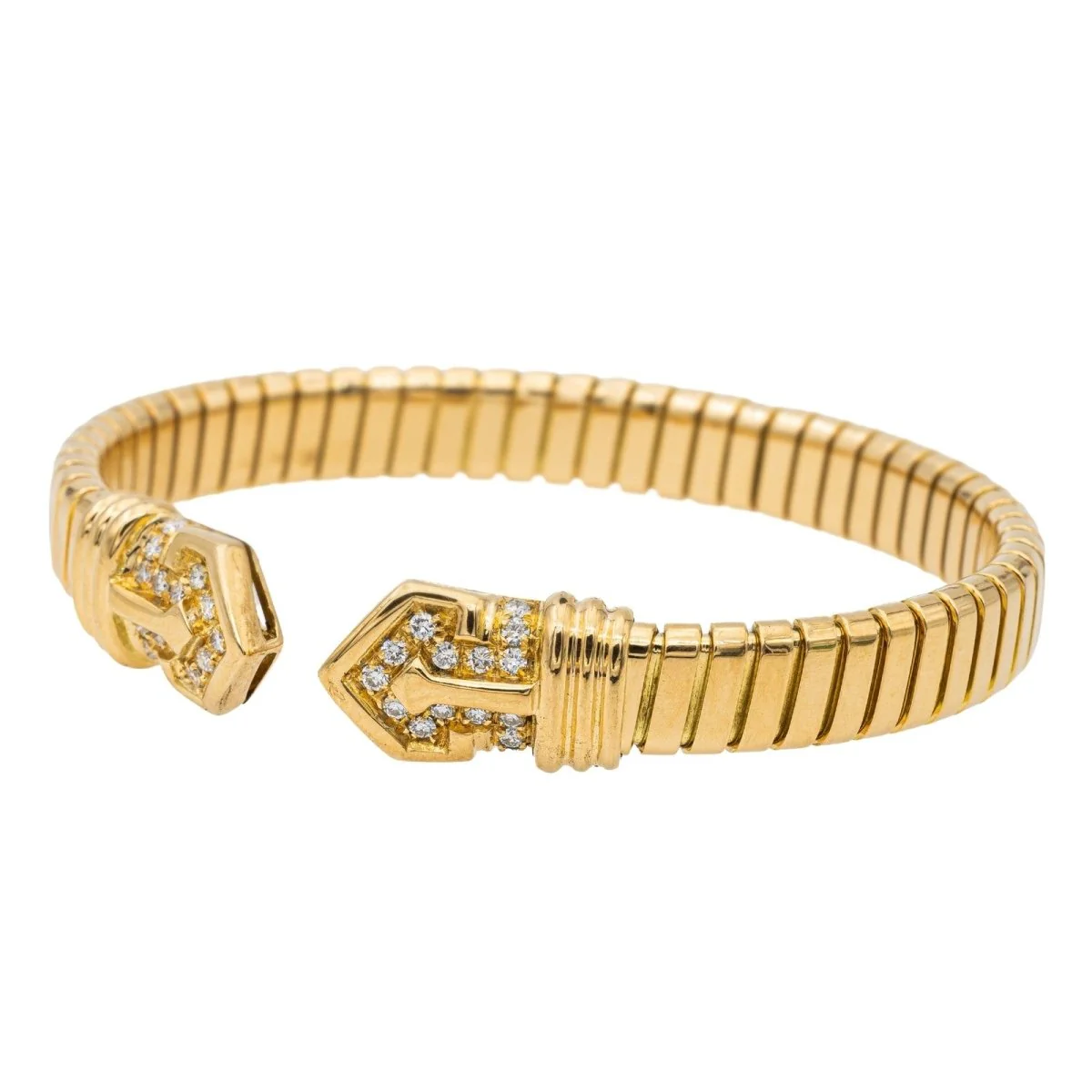 Bracelet Bulgari maille Tubogas , Or jaune et Diamants - Image 2