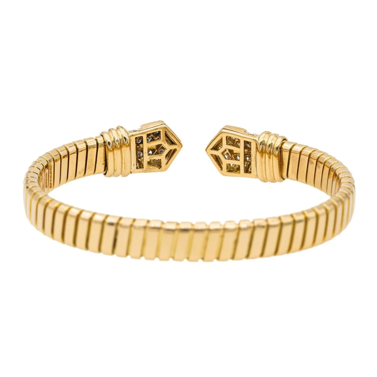 Bracelet Bulgari maille Tubogas , Or jaune et Diamants - Image 3