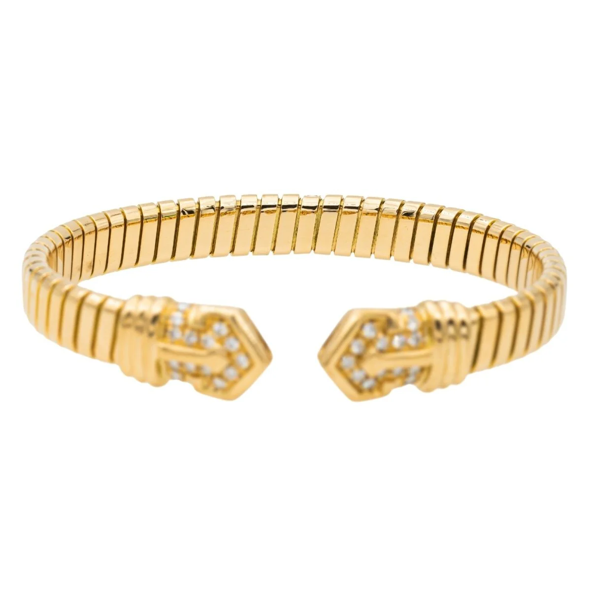 Bracelet Bulgari maille Tubogas , Or jaune et Diamants - Image 4