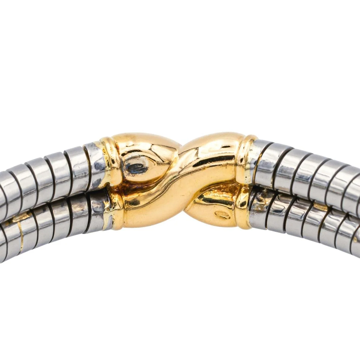 Bracelet Jonc BULGARI en or jaune et acier - Image 6