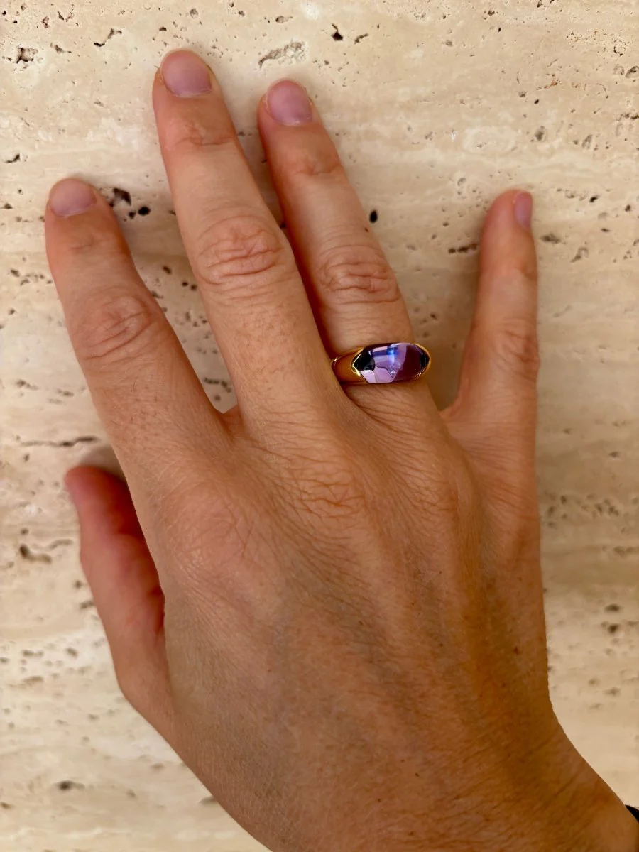 Vintage Bulgari “Celtaura” Ring – 18k Yellow Gold & Amethyst – Circa 1980 - Image 5