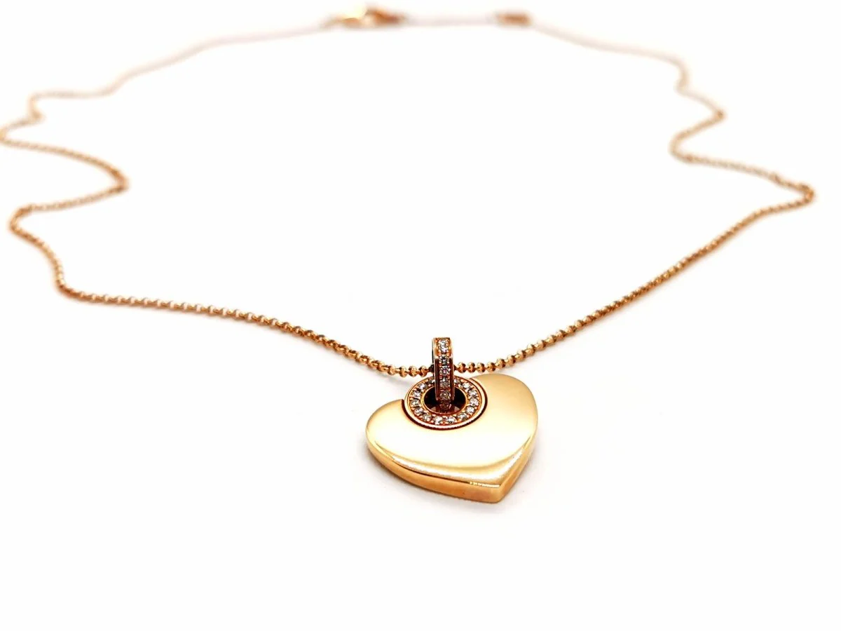 Bulgari Collier Coeur Cuore Or rose Diamant - Image 10