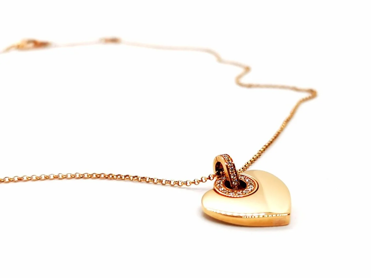 Bulgari Collier Coeur Cuore Or rose Diamant - Image 7