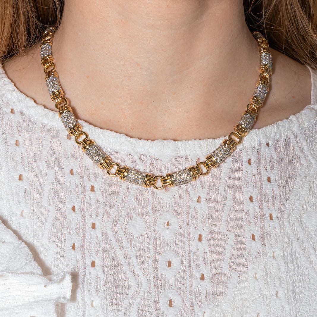 Collier Maille BULGARI "Parentesi" en or jaune et diamants - Image 2