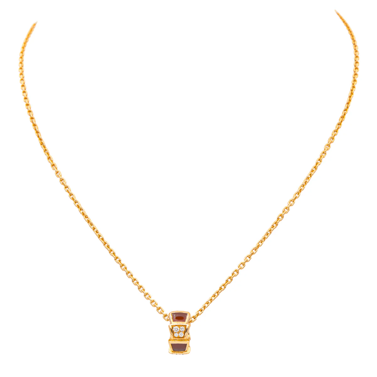Collier BULGARI "Vipère" en or rose, cornaline et diamants
