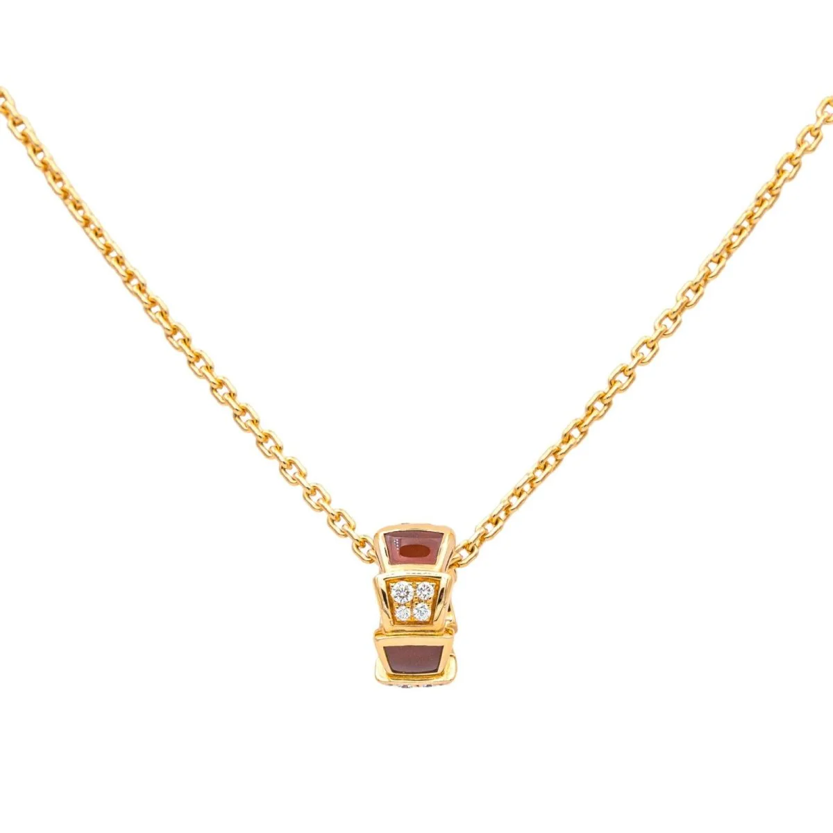 Collier BULGARI "Vipère" en or rose, cornaline et diamants - Image 3
