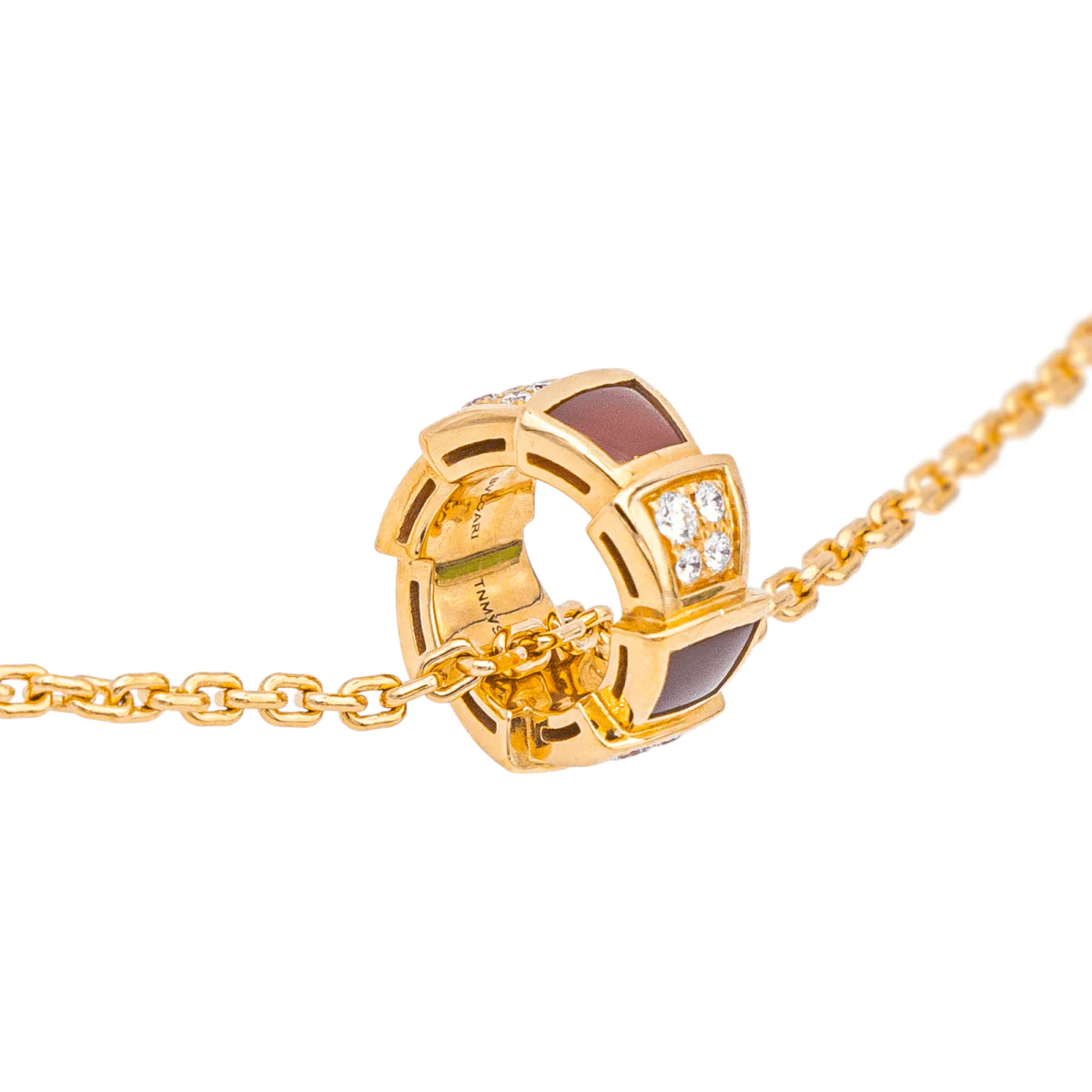 Collier BULGARI "Vipère" en or rose, cornaline et diamants - Image 6