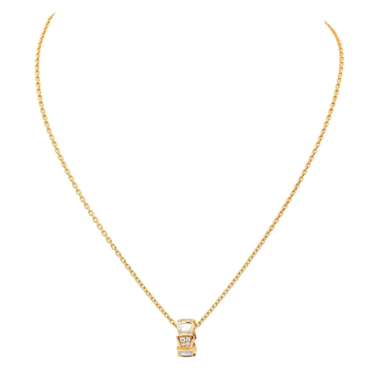 Collier BULGARI "Vipère" en or rose, nacre et diamants