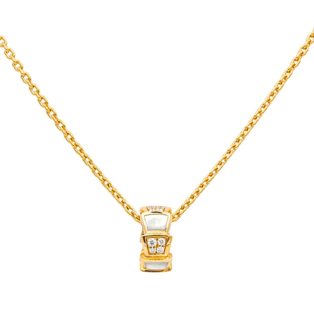 Collier BULGARI "Vipère" en or rose, nacre et diamants - Image 3