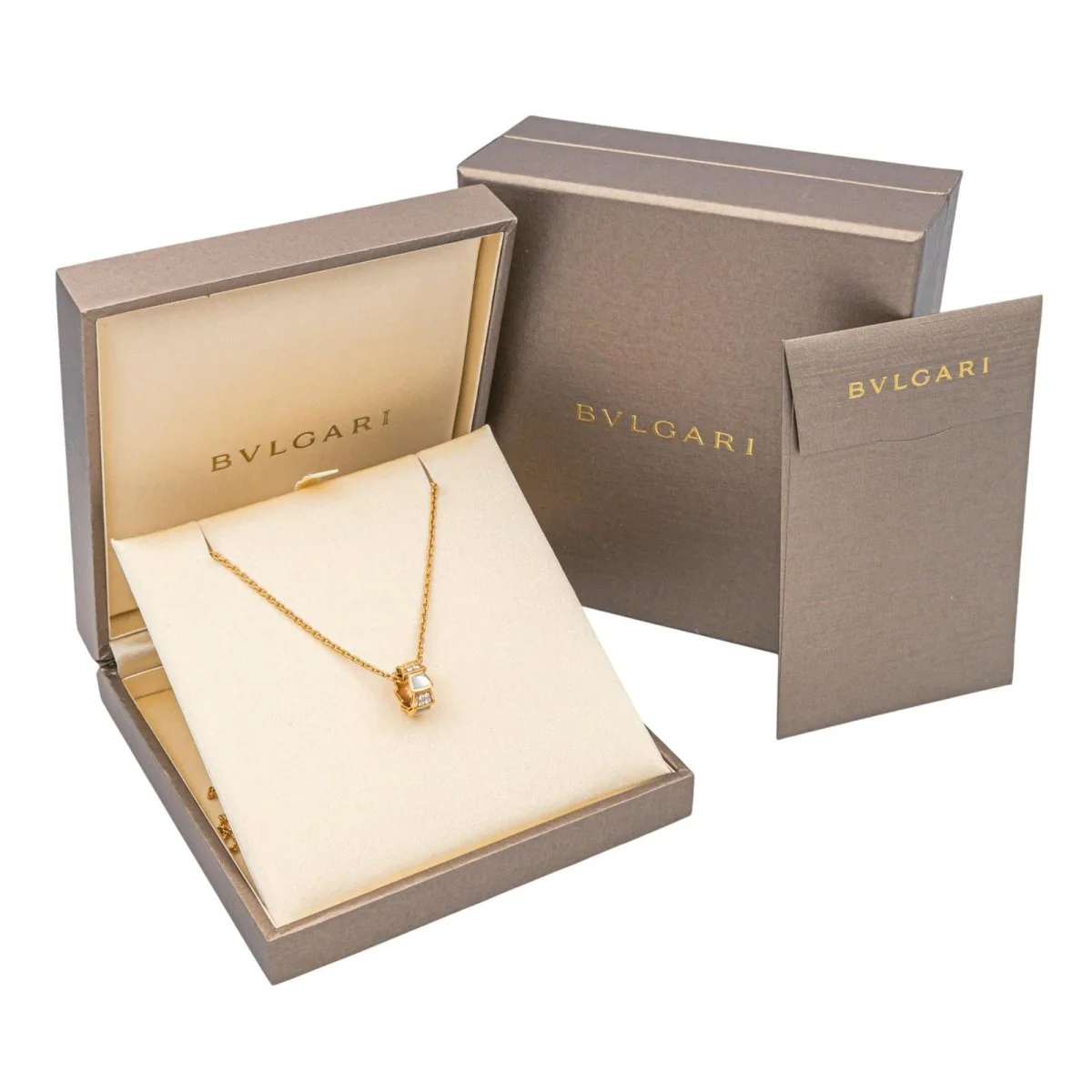 Collier BULGARI "Vipère" en or rose, nacre et diamants - Image 8