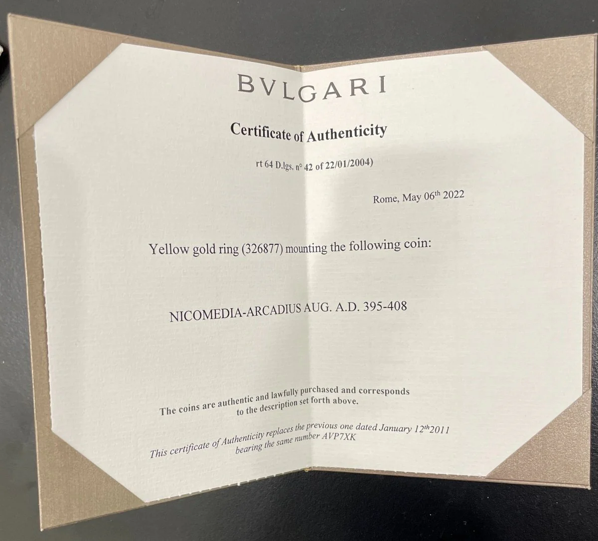 Bulgari Ancient Coin Gold Flip Ring - Image 10