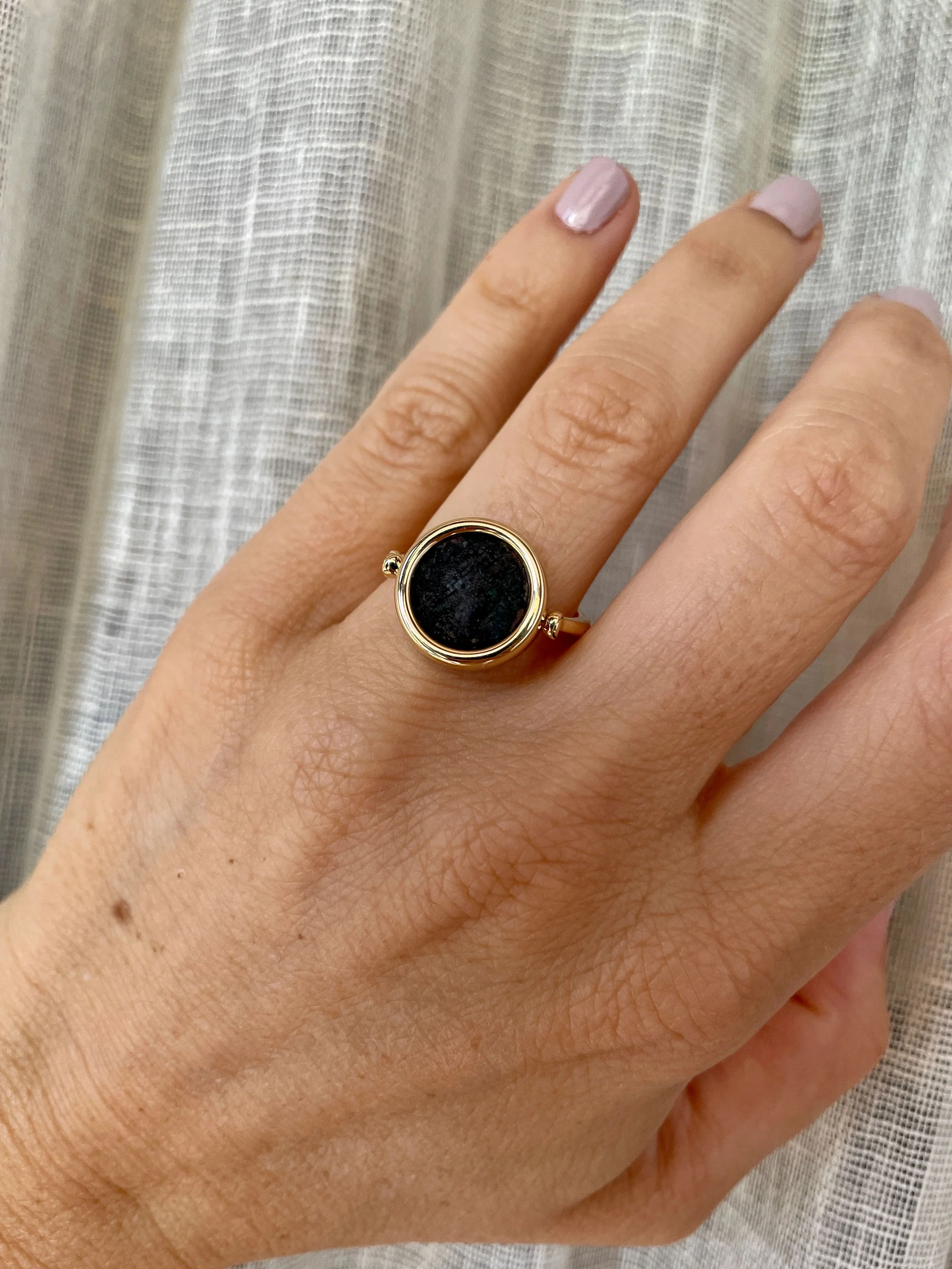 Bulgari Ancient Coin Gold Flip Ring - Image 18