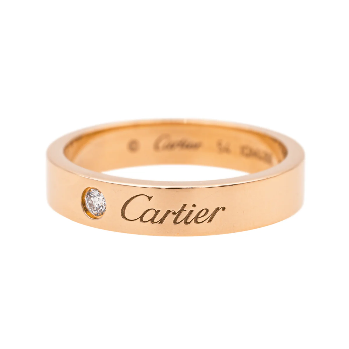 Bague Alliance CARTIER "C de Cartier" en or rose et diamant - Image 3