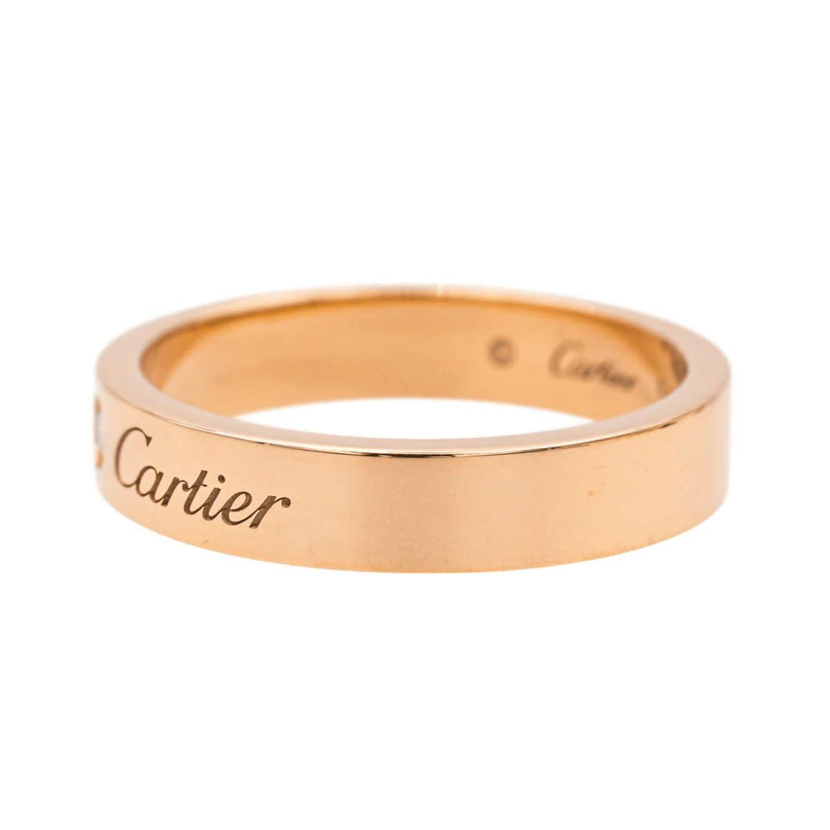 Bague Alliance CARTIER "C de Cartier" en or rose et diamant - Image 4