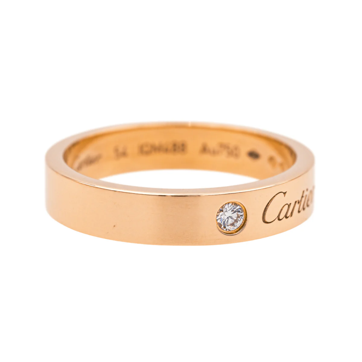 Bague Alliance CARTIER "C de Cartier" en or rose et diamant - Image 6