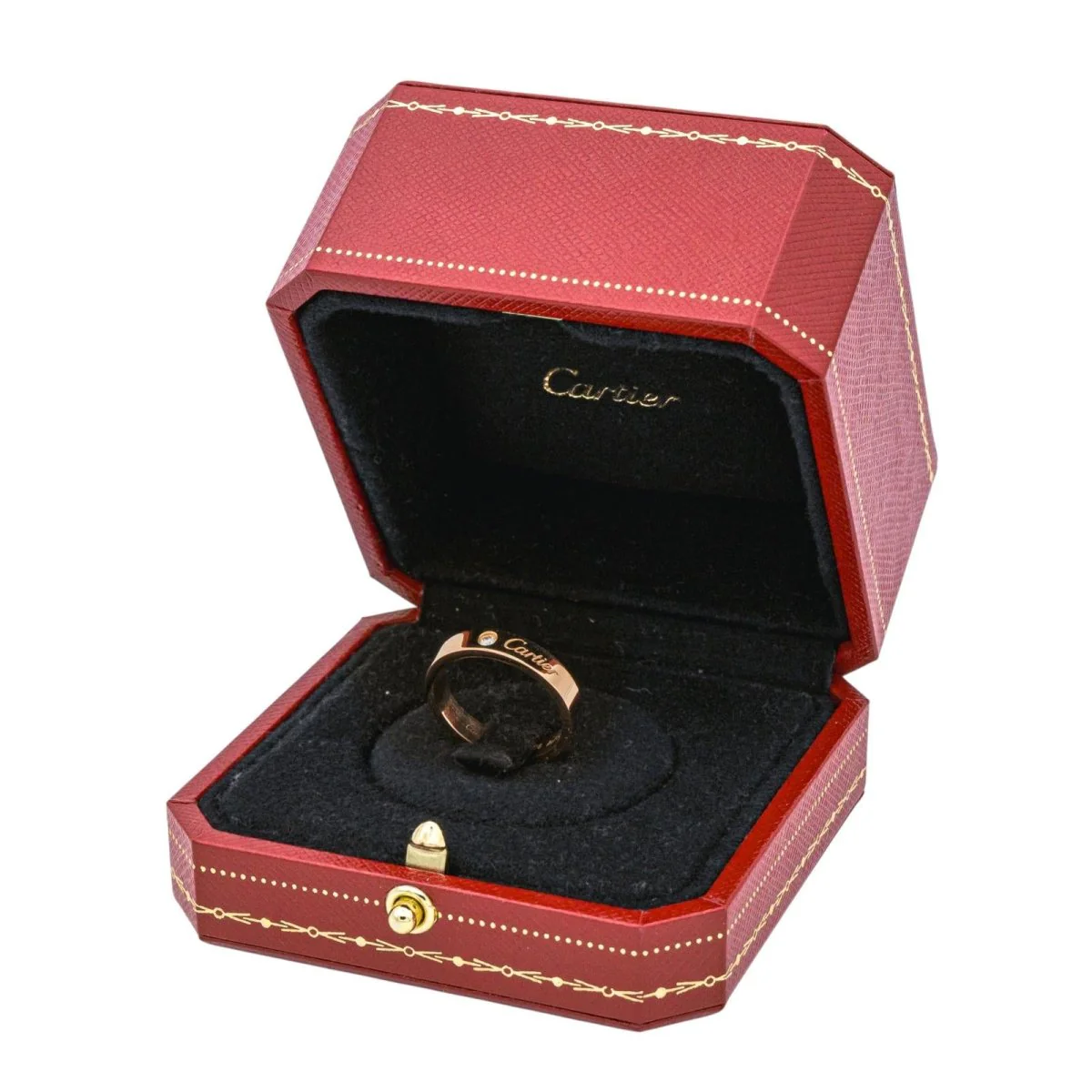 Bague Alliance CARTIER "C de Cartier" en or rose et diamant - Image 9