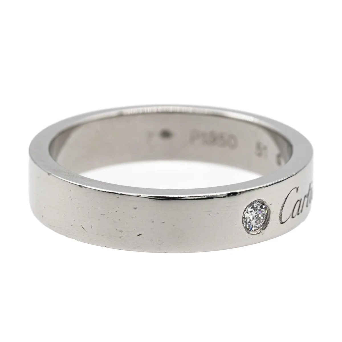 Cartier Bague Alliance Le C Platine Diamant - Image 6
