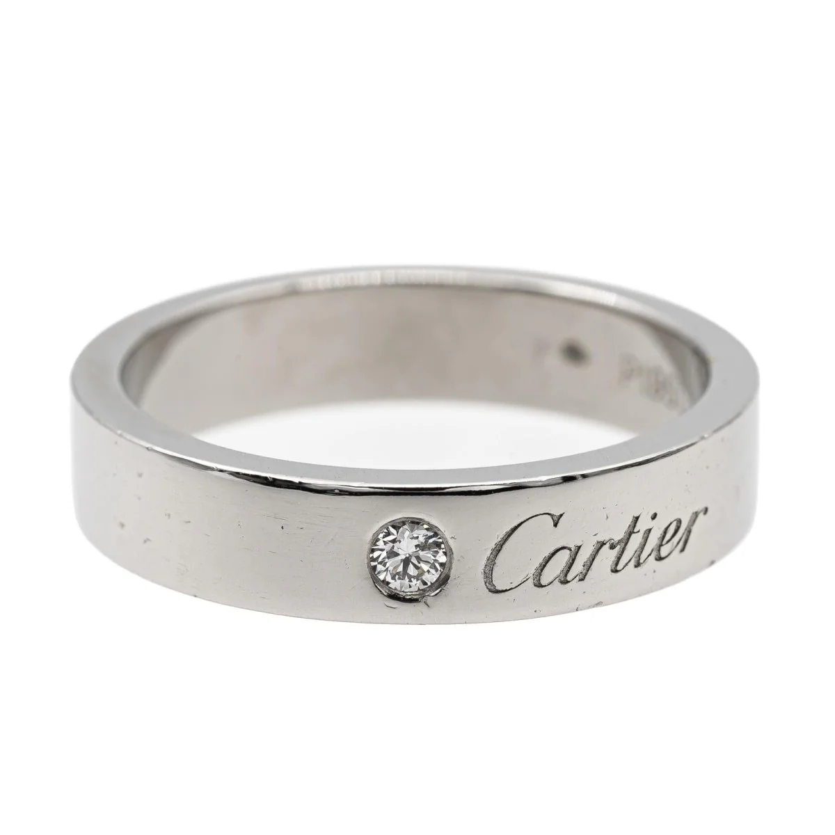 Cartier Bague Alliance Le C Platine Diamant - Image 7