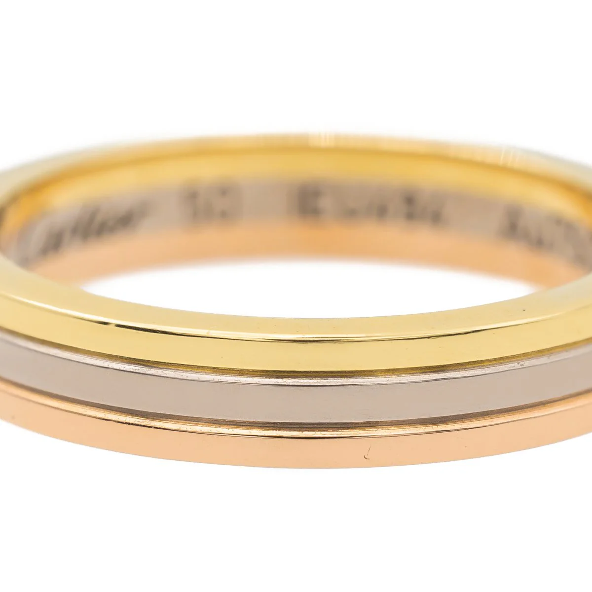 Bague Alliance CARTIER "Trinity" en or blanc, or rose et or blanc - Image 4