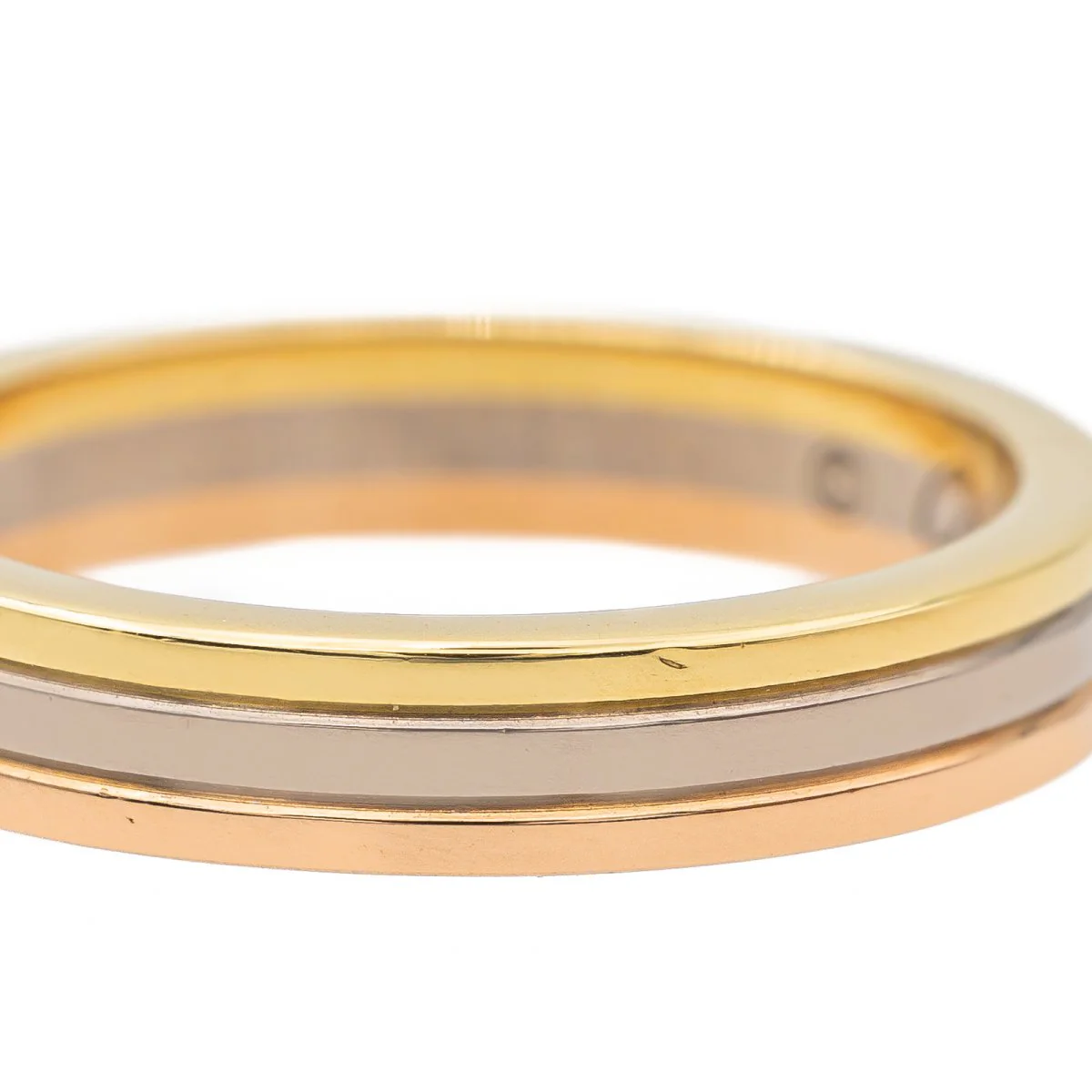 Bague Alliance CARTIER "Trinity" en or blanc, or rose et or blanc - Image 7