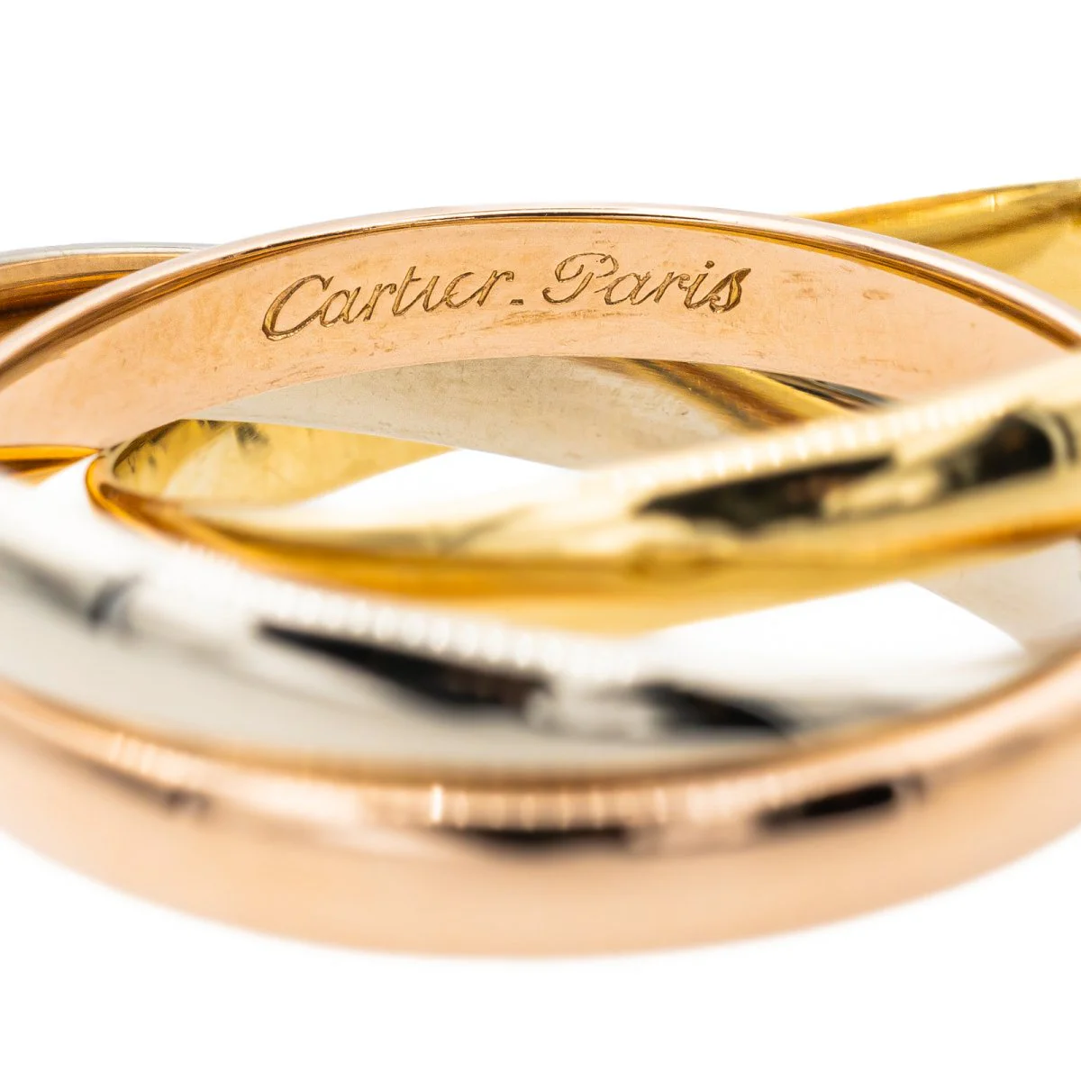 Bague Alliance CARTIER "Trinity" trois ors - Image 3
