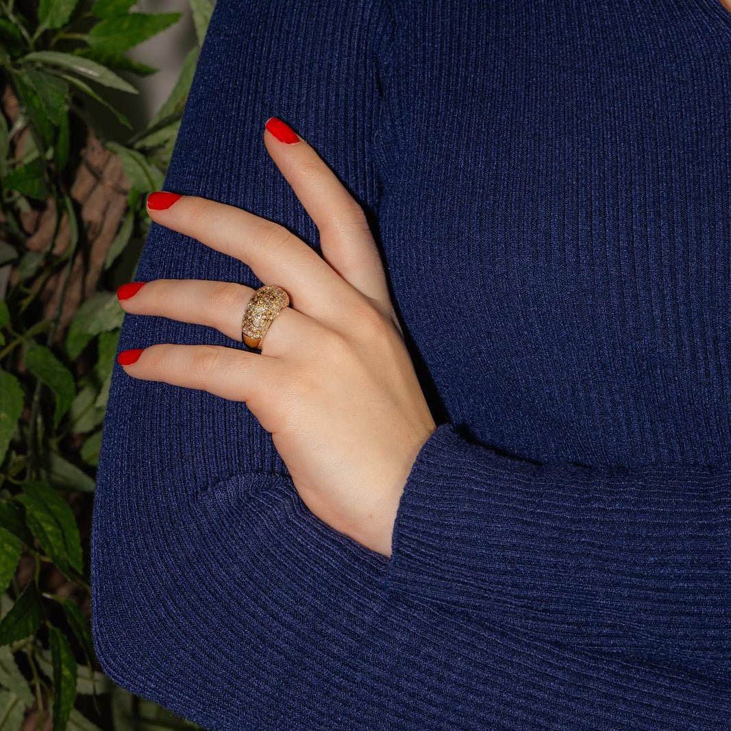 Bague Cocktail CARTIER "Sauvage" en or jaune et diamants - Image 2
